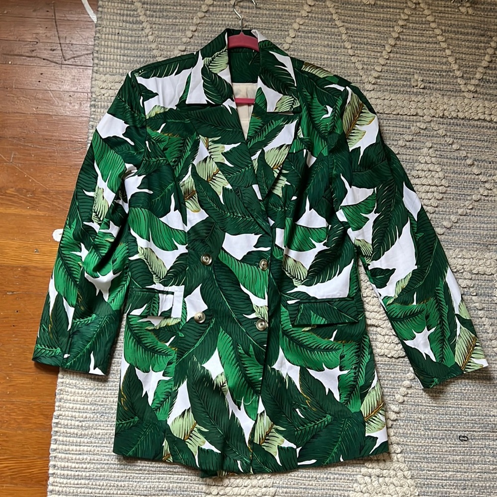 Women’s Palm Tree Print Blazer Size XL. - Picture 4 of 8